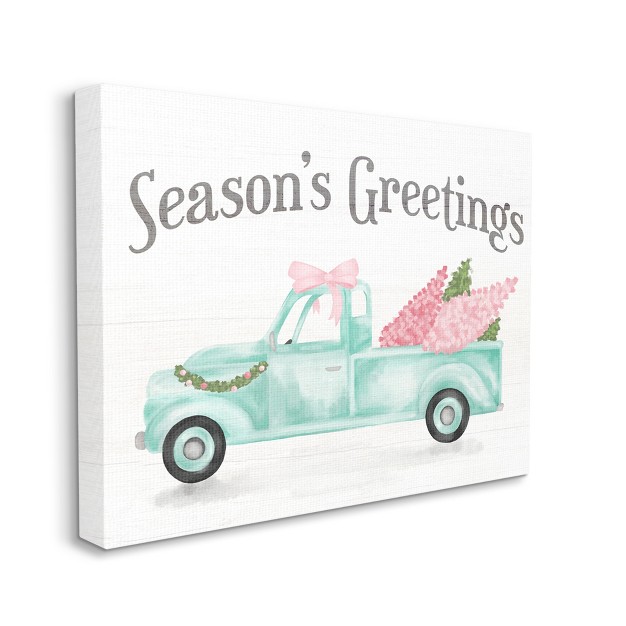 Stupell Industries Pink Turquoise Christmas Season x27 s Greetings Truck