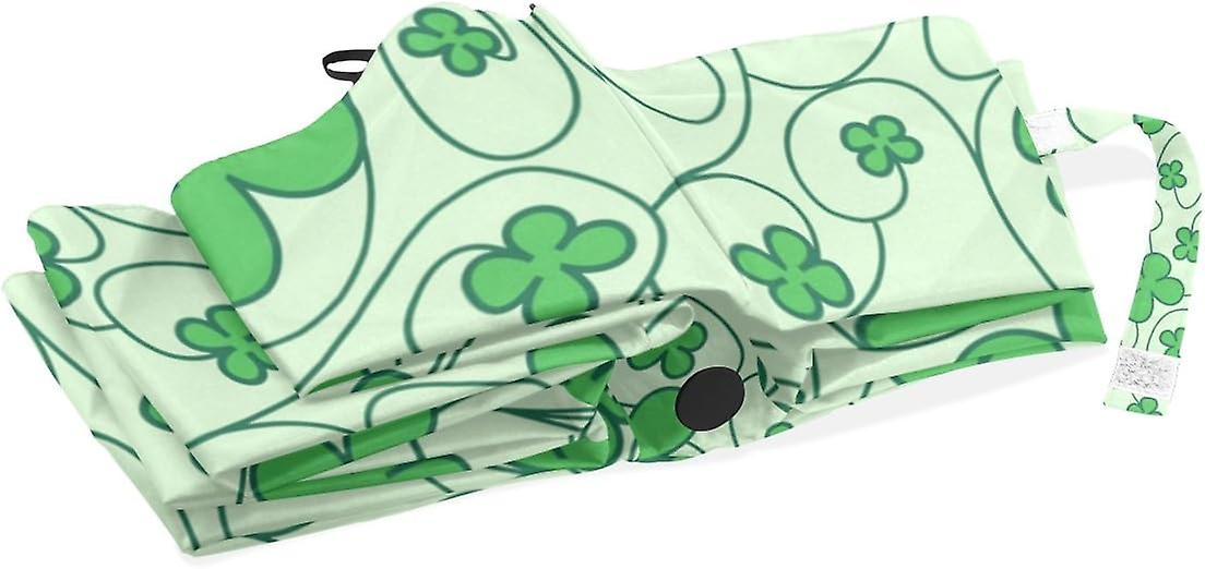 Top Carpenter Trefoil Leaf Saint Patrick Day Anti Uv Umbrella Parasol Auto Open/close