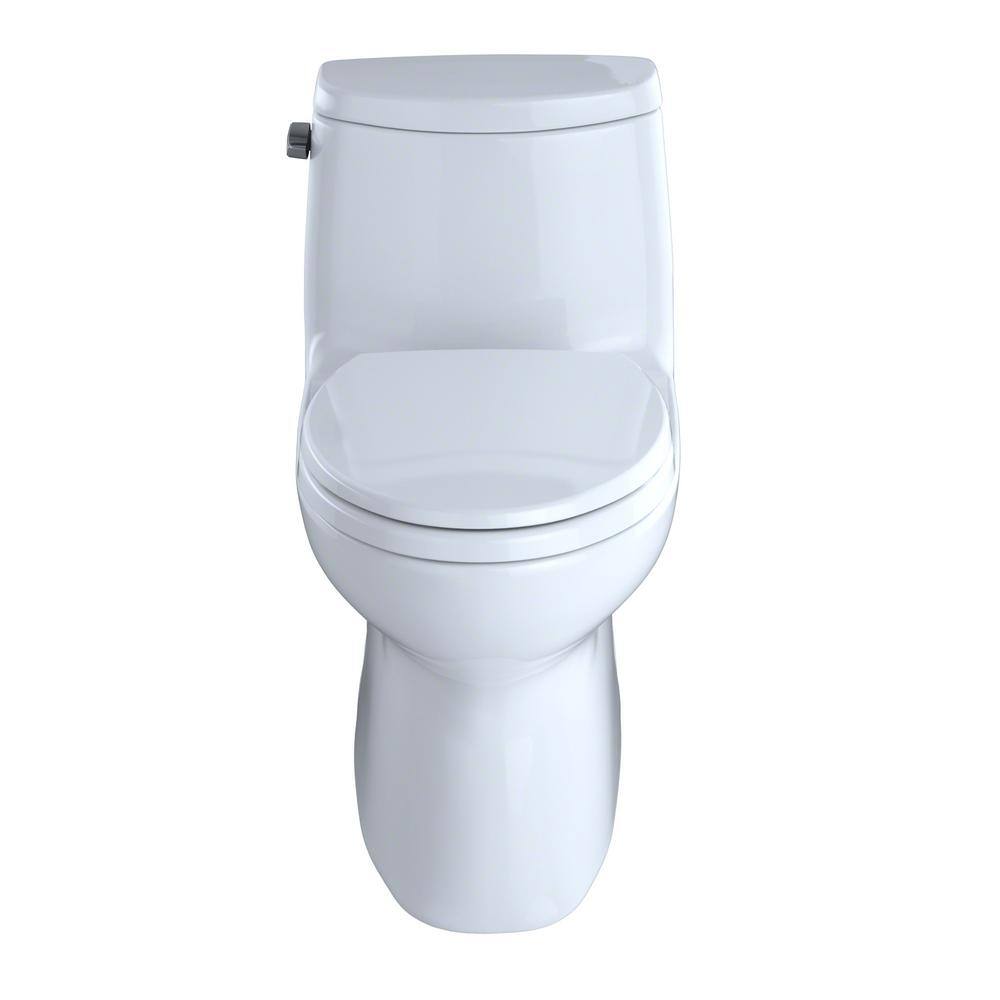 TOTO Carlyle II 1-Piece 1.28 GPF Single Flush Elongated ADA Comfort Height Toilet in Cotton White SoftClose Seat Included MS614124CEFG#01