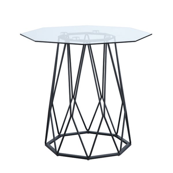 Furniture of America Parisa Contemporary 24-inch Glass Top Side Table