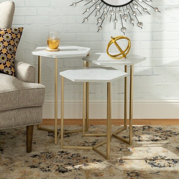 Middlebrook Linder Hex Nesting Tables， Set of 3