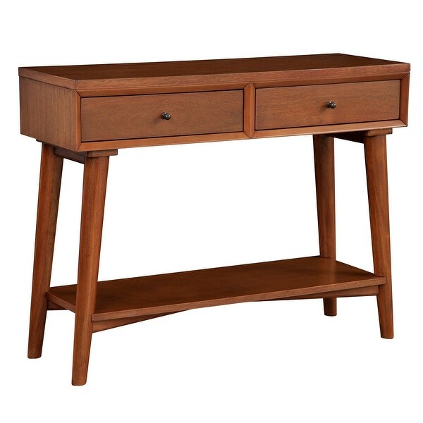 Alpine Furniture Flynn Mid Century Modern Console Table with 2 Drawers