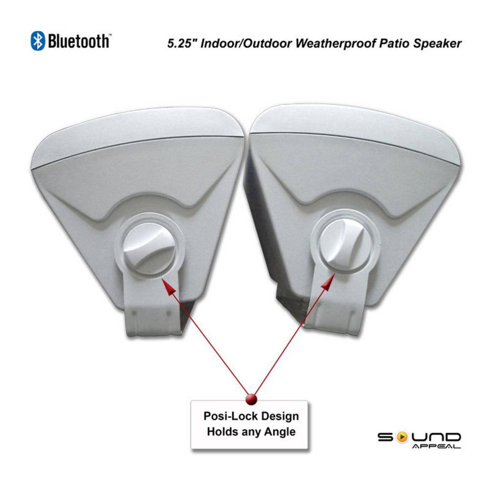 Sound Appeal Bluetooth BT Blast 5.25 IndoorOutdoor Weatherproof Patio Speakers (White- Pair) SA-BLAST5-W