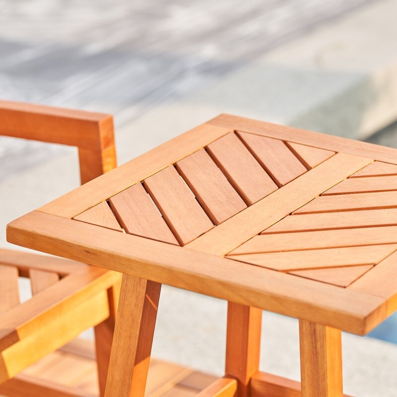 Outdoor Wooden Square Side Table