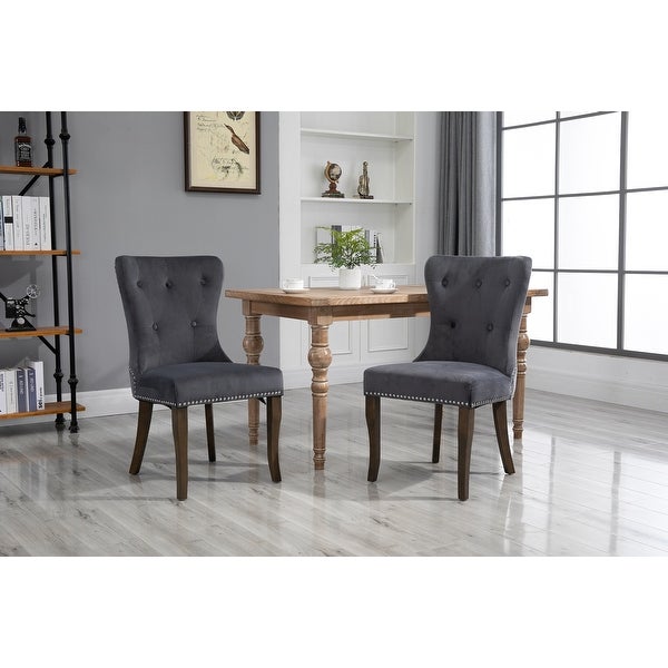 Set of 2 Dining Chair Tufted Armless Chair Upholstered Accent Chair