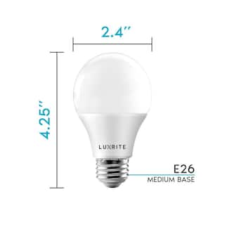 LUXRITE 60-Watt Equivalent A19 Dimmable LED Light Bulb Enclosed Fixture Rated 4000K Cool White (12-Pack) LR21427-12PK