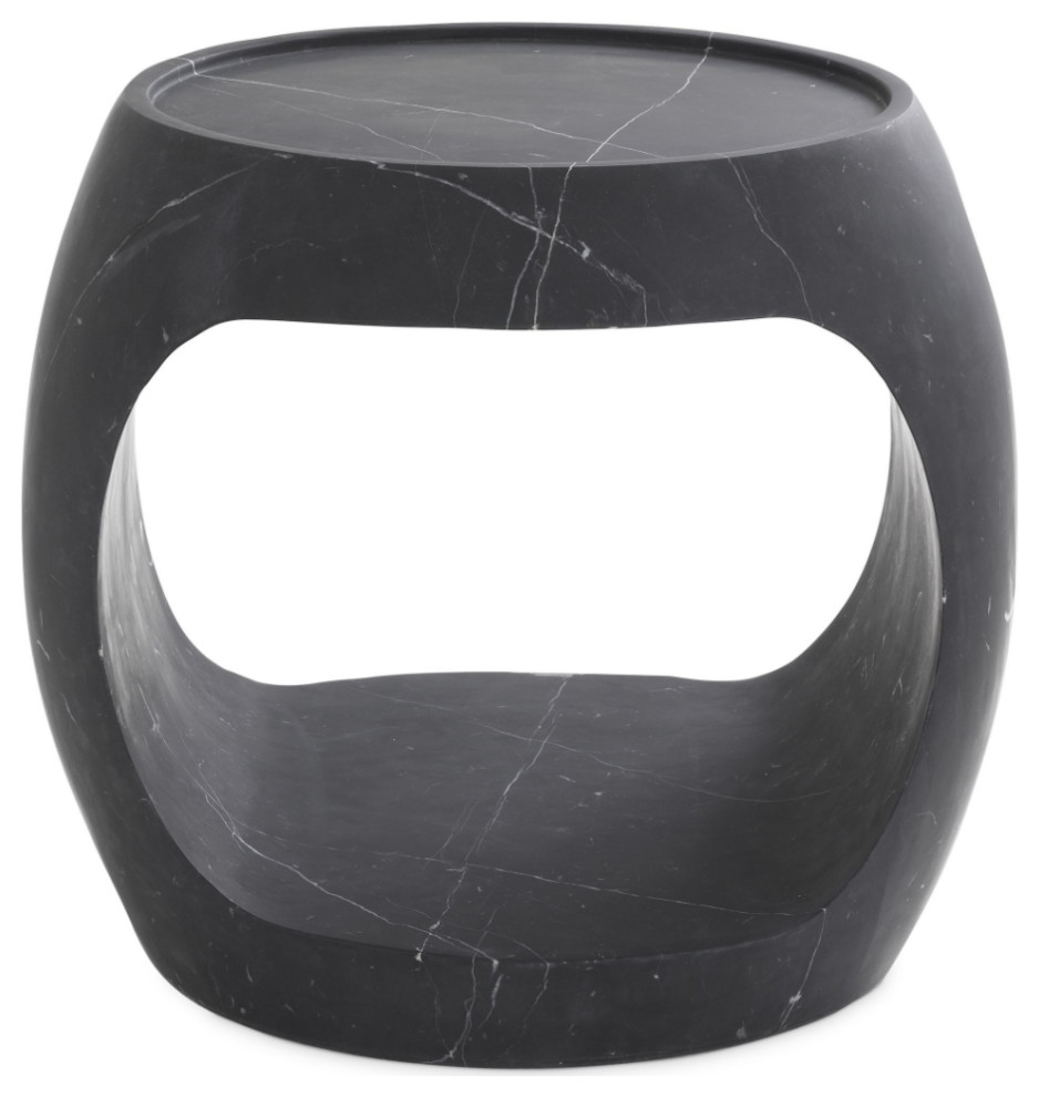 Black Marble Round Side Table  Eichholtz Clipper Low   Transitional   Side Tables And End Tables   by Oroa   Distinctive Furniture  Houzz