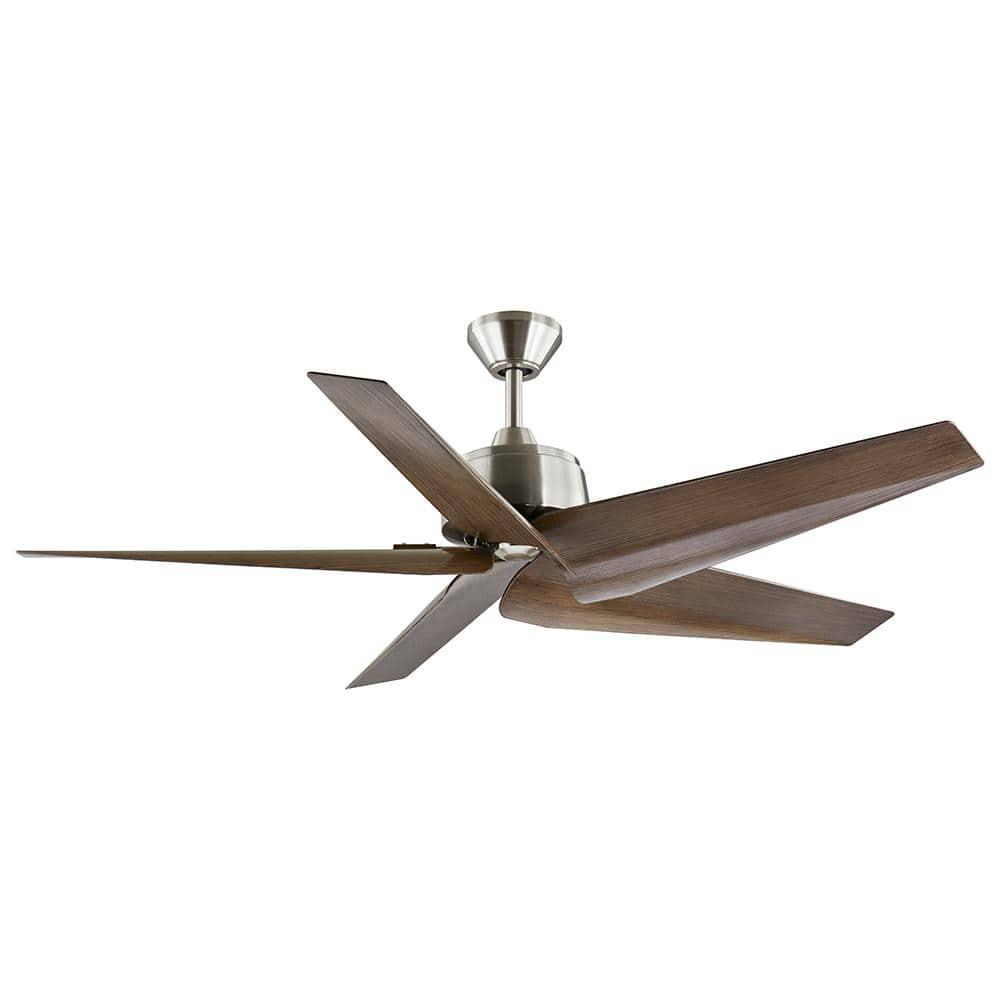 Home Decorators Collection Feldner 60 in IndoorCovered Outdoor Brushed Nickel Smart Ceiling Fan with Remote Control Powered by Hubspace