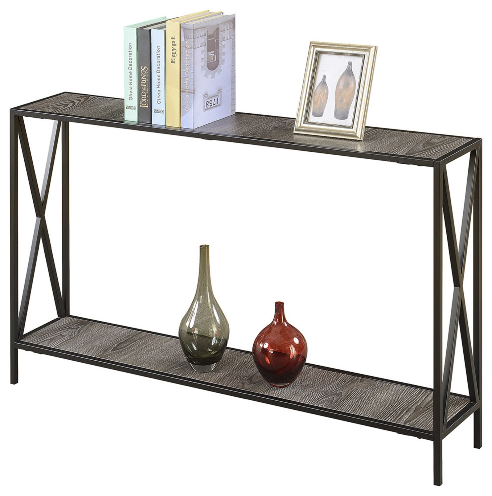 Tucson Console Table With Shelf   Industrial   Console Tables   by Convenience Concepts  Houzz