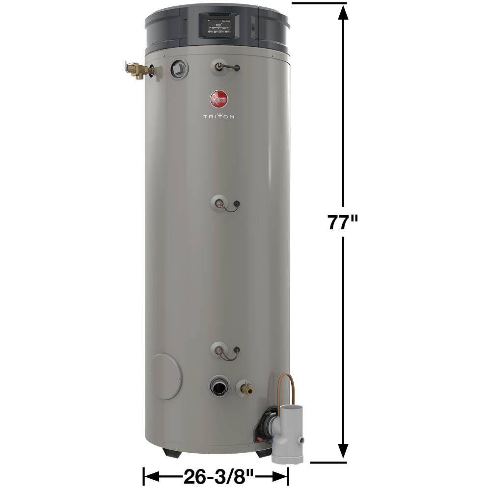 Rheem Commercial Triton Heavy Duty High Efficiency 100 Gal. 300K BTU ULN Natural Gas Power Direct Vent Tank Water Heater GHE100SU-300