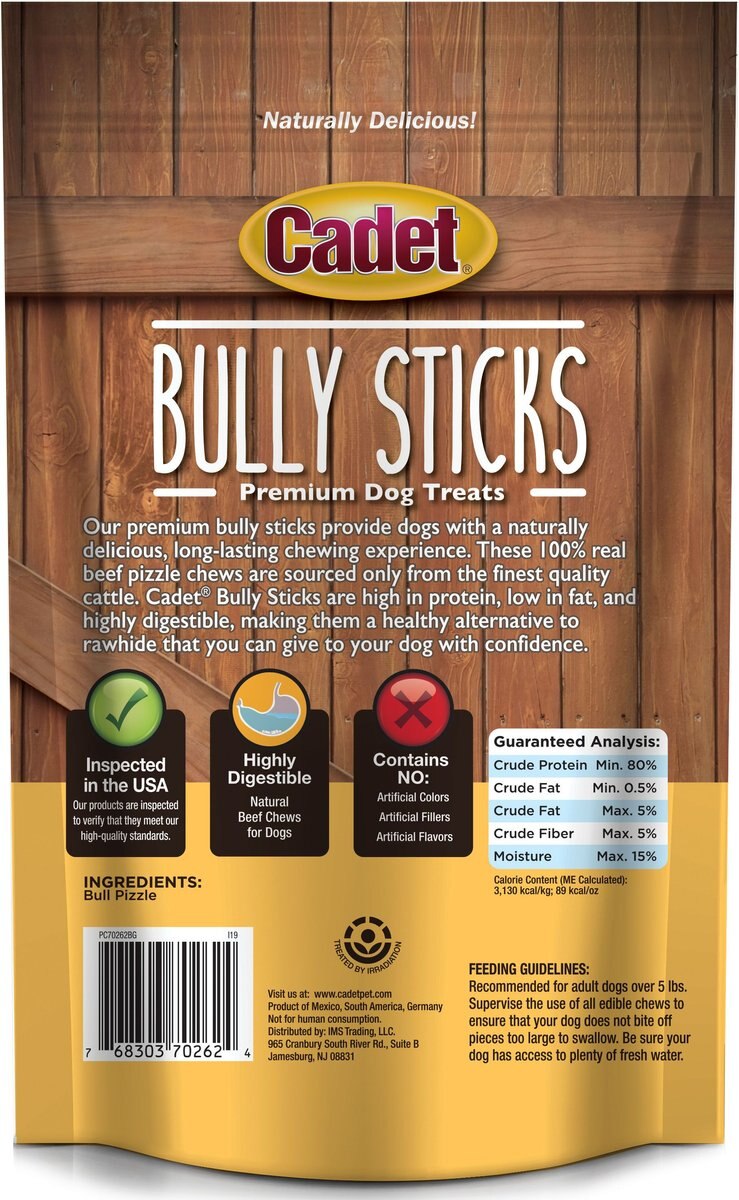 Cadet Real Beef Bully Sticks Dog Treat