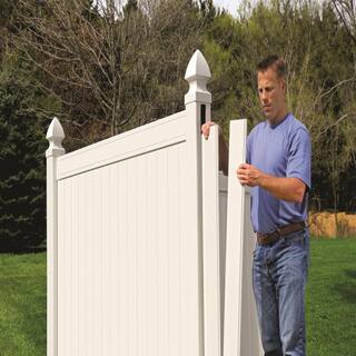 Veranda 5 in. x 5 in. x 9 ft. White Vinyl Pro Fence Corner Post 245316