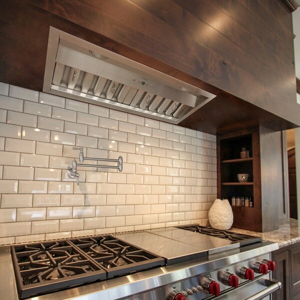 30/36 in. 3-Speeds 600CFM Ducted Insert/Built-in Range Hood， Ultra Quiet in Stainless Steel with Dimmable Lights