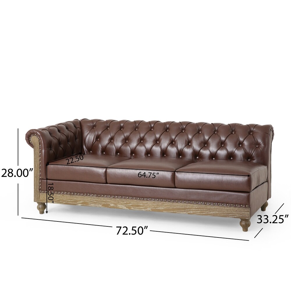 Castalia Chesterfield Tufted 7 seat Sectional Sofa by Christopher Knight Home   114.00\