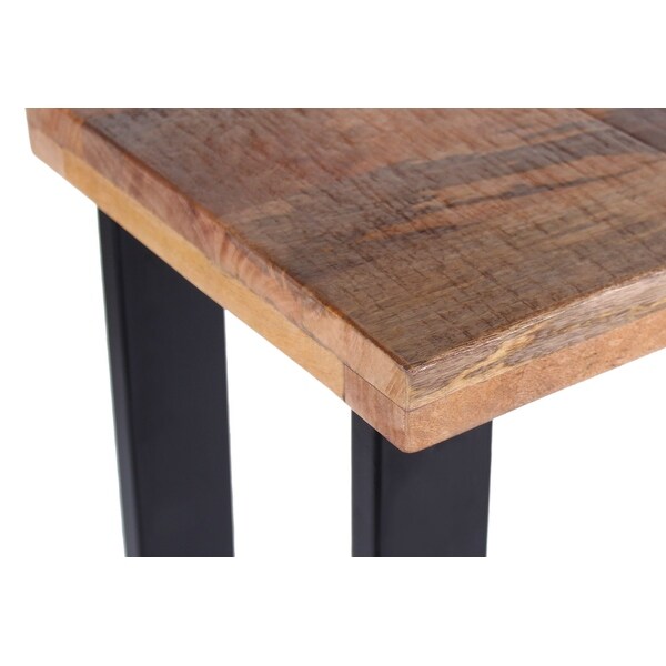 Kanda Mango Wood Modern Dining Console Table with Iron Base