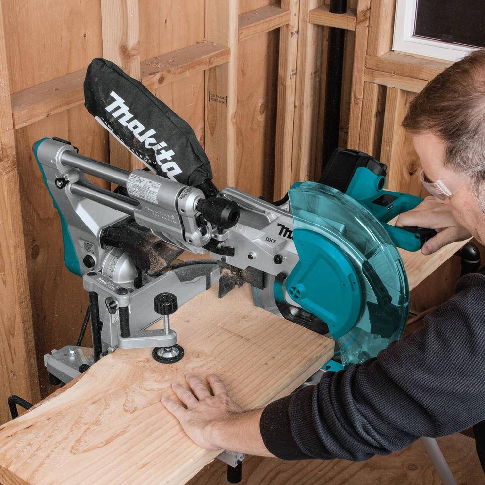 Makita 15 Amp 10 in. Dual-Bevel Sliding Compound Miter Saw with Laser and Stand LS1019LX