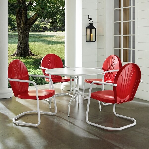 Crosley Griffith White Metal 5piece Outdoor Dining Set