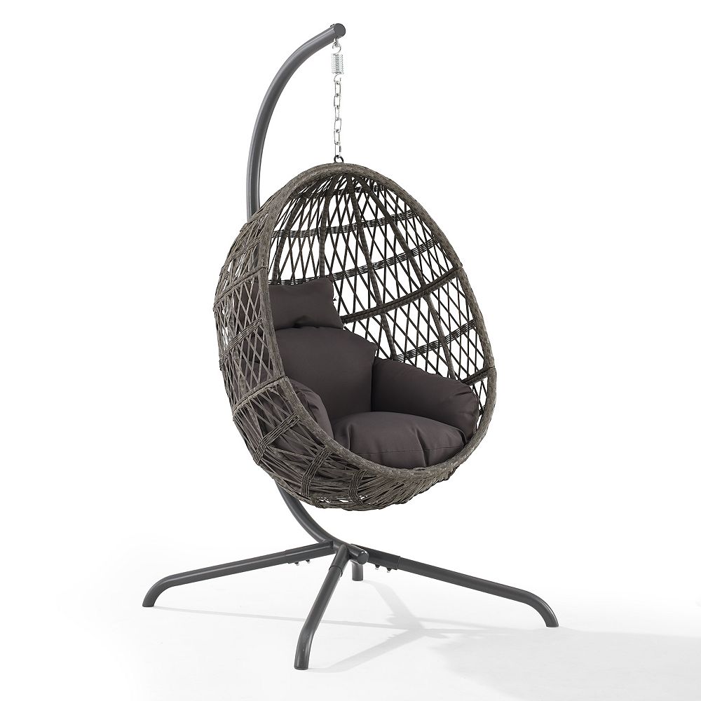 Crosley Tess Indoor / Outdoor Patio Wicker Hanging Egg Chair