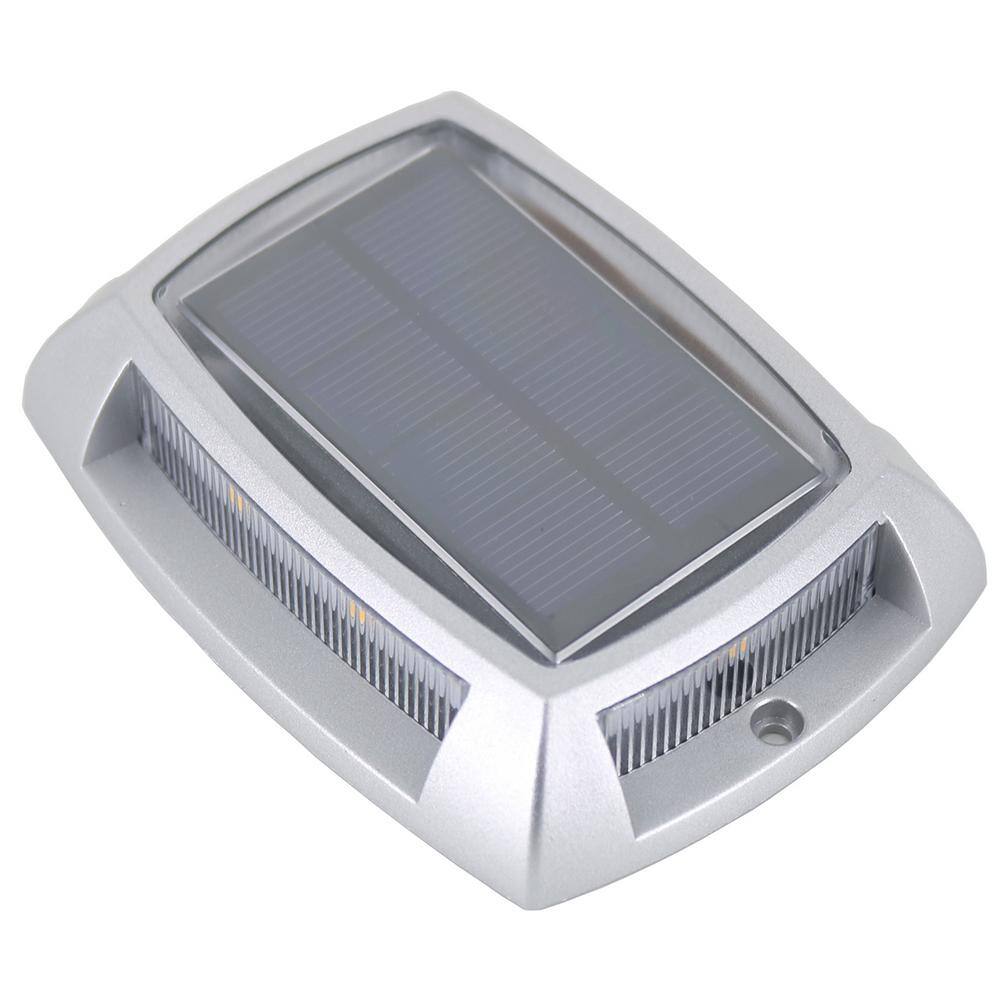 Hampton Bay Solar Metallic Integrated LED Deck and Stair Light (4-Pack) 62806