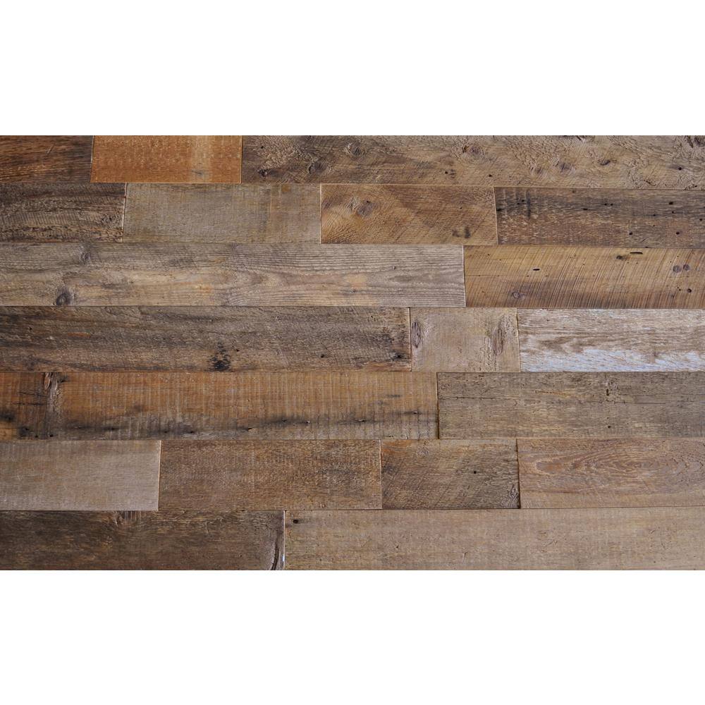 East Coast Rustic Reclaimed Barn Wood Brown Natural 38 in. T x 5.5 in. W x Varying Length Solid Hardwood Wall Plank (20 sq. ft.  case) 200302