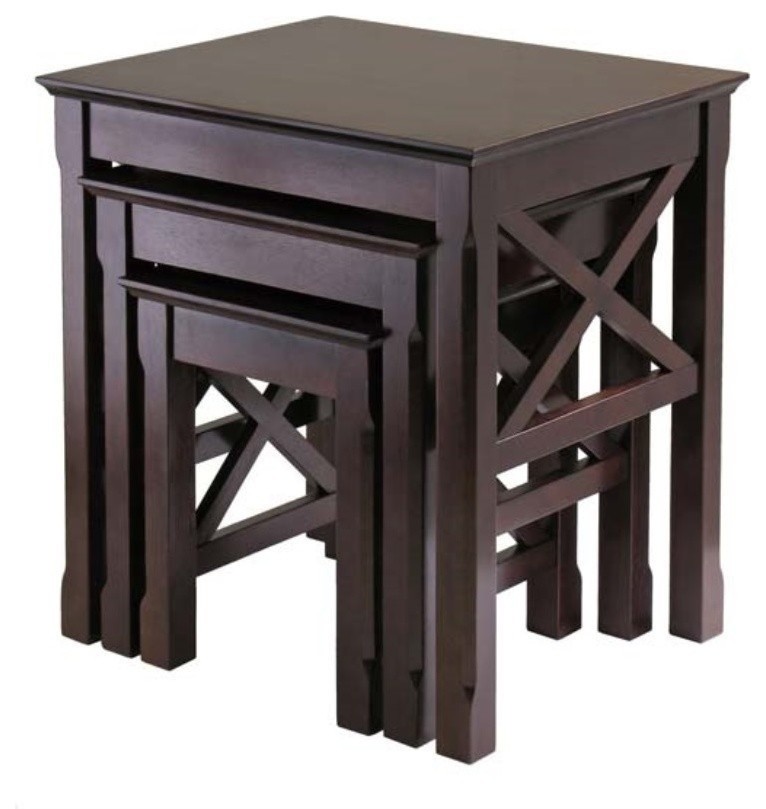 Ergode Xola X Panel Nesting Table Set  Cappuccino   Transitional   Coffee Table Sets   by VirVentures  Houzz