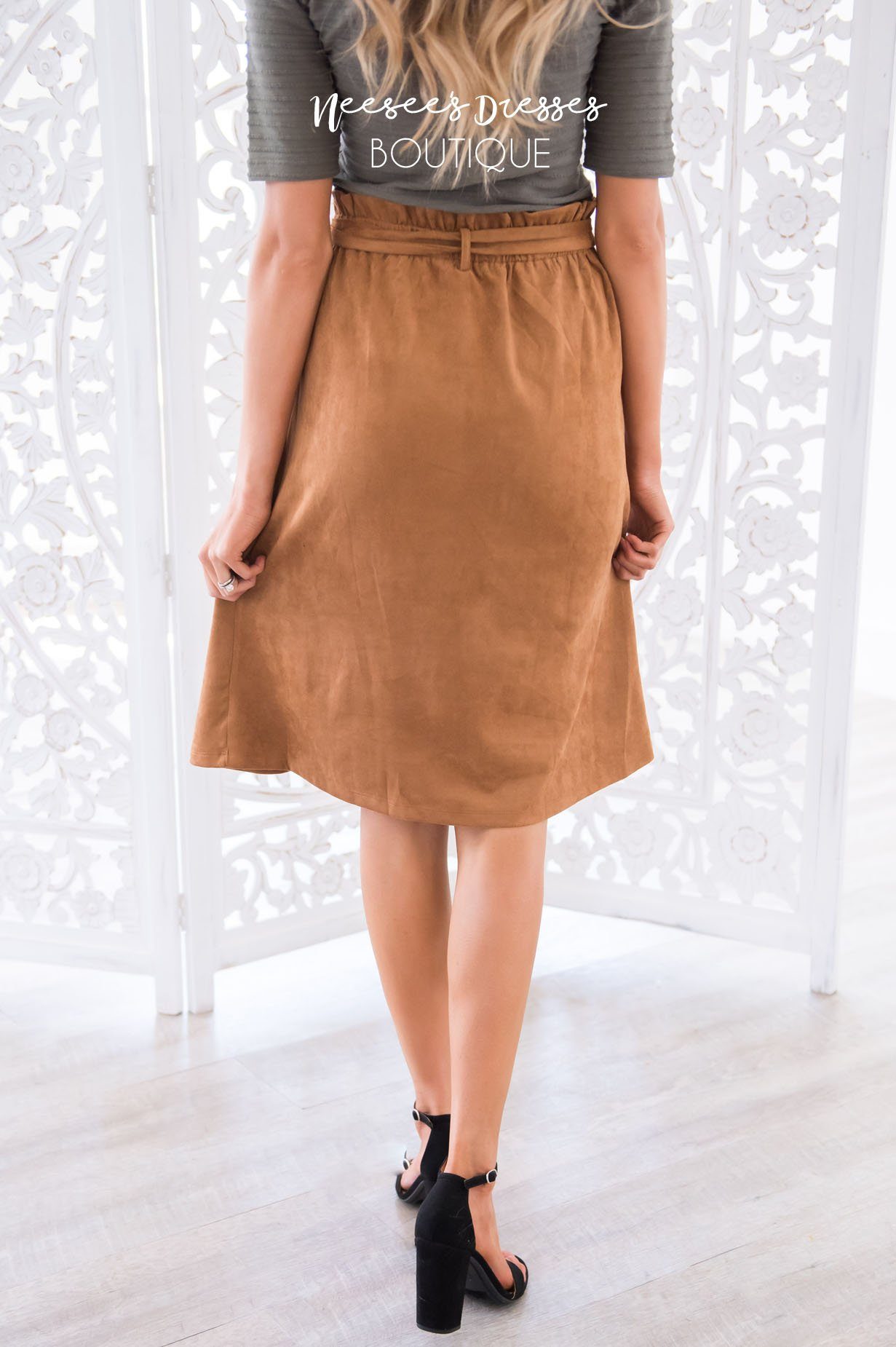 Trip to Tribeca Button Skirt