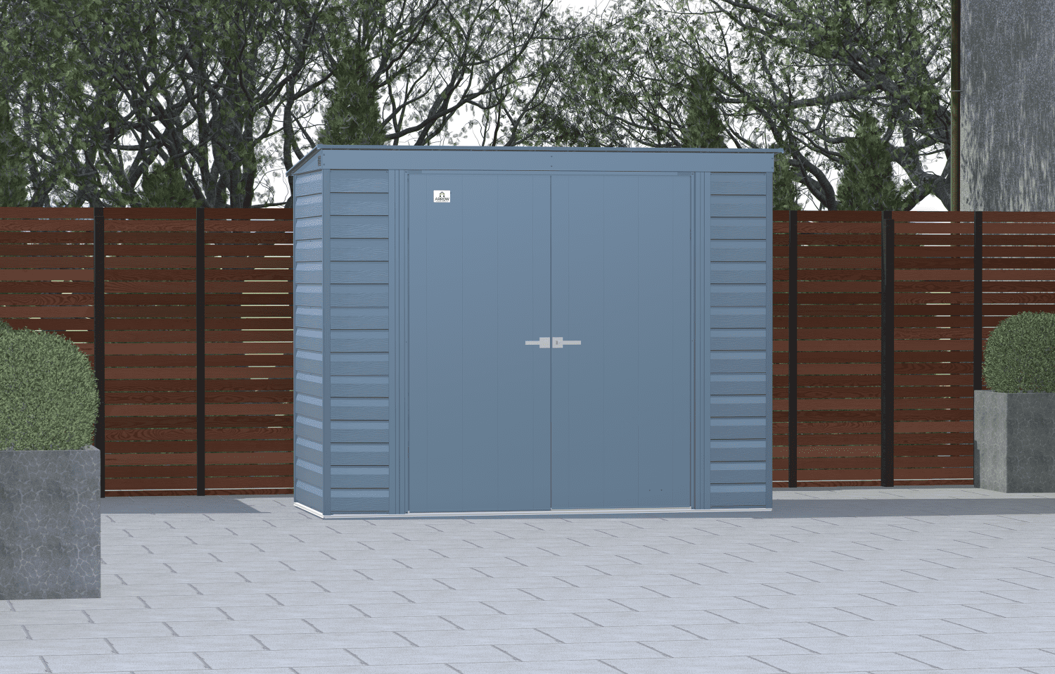 Arrow Select Steel Storage Shed, 8x4, Blue Grey