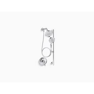 KOHLER Bancroft Essentials 3-Spray Performance Showering Package 2.5 GPM in Polished Chrome (Valve Included) K-22179-CP