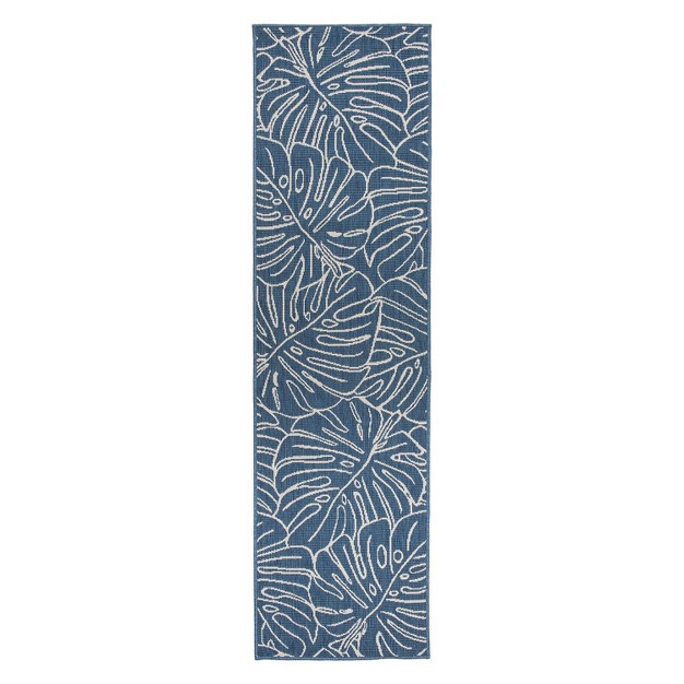 World Rug Gallery Contemporary Tropical Leaves Weather Resistant Reversible Indoor outdoor Area Rug