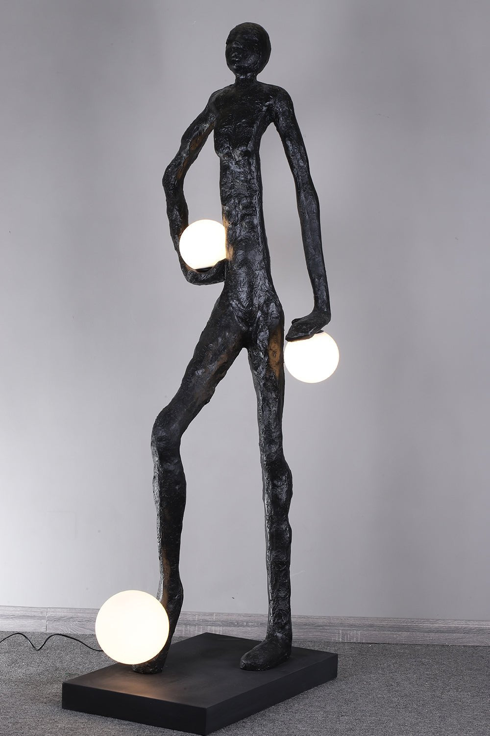 Kicking Ball Sculpture Character Floor Lamp