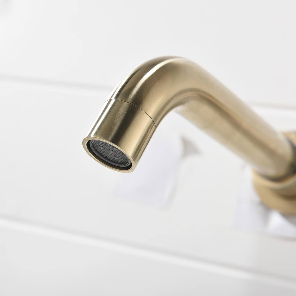 cadeninc Single Handle Bathroom Wall Mounted Faucet in Brushed Gold MS-LQB1-04BG