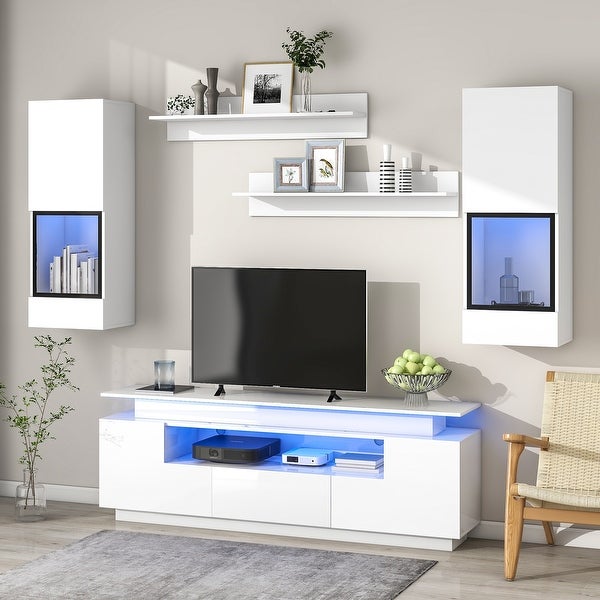 5Pcs Wall Mount Floating TV Stand Entertainment Center up to 75