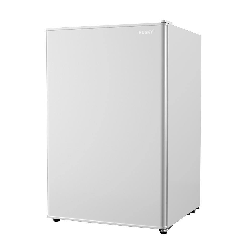 Husky 4.6 Cu. ft. 158-Can Freestanding Quiet Compact XL Solid Reversible Door Under-Counter Mini Fridge without Freezer(White) OSFS021-WXL