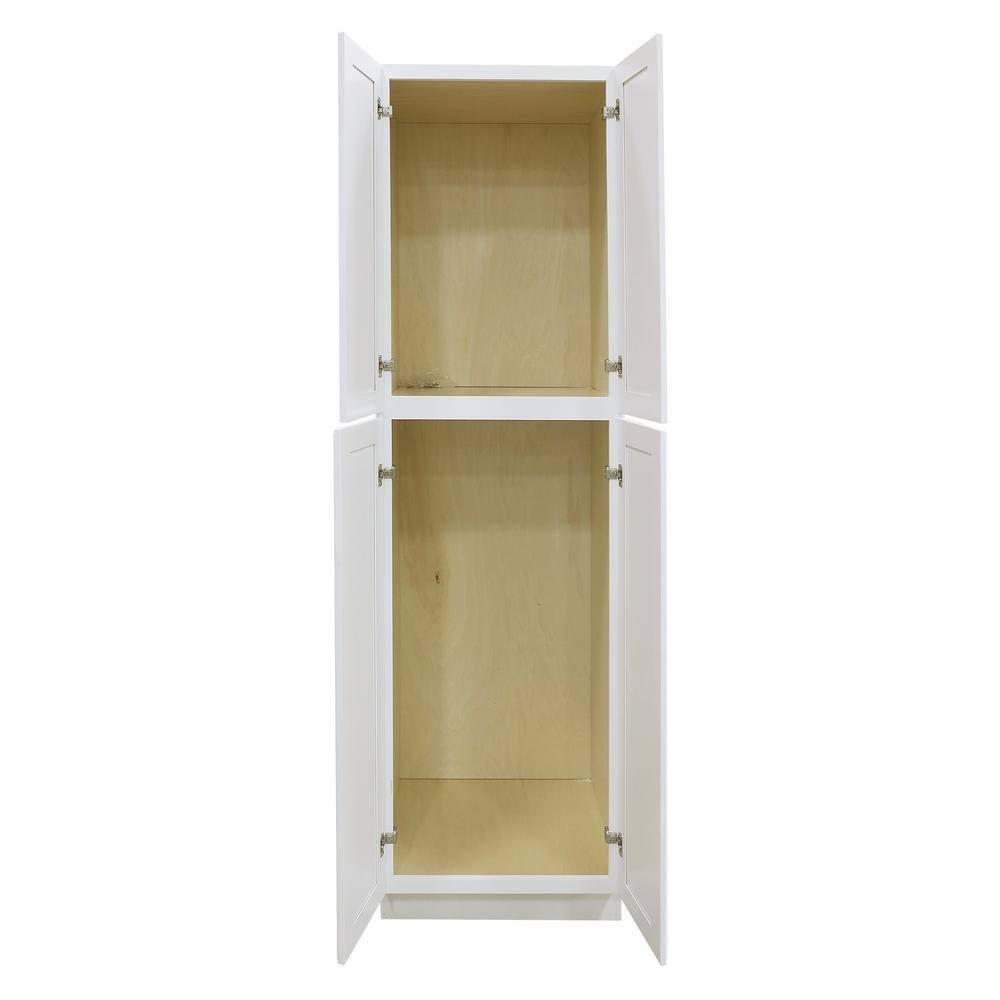 LIFEART CABINETRY Newport Assembled 24x90x24 in. 4 Door Tall Pantry with 6 Shelves in Classic White ANW-PC2490