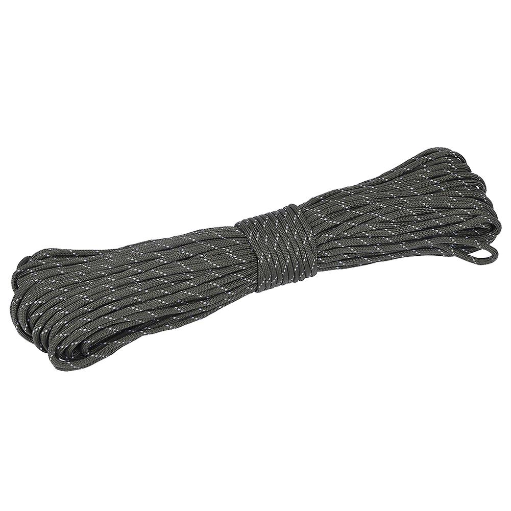 31m Reflective Multi Function Paracord Lanyard 9 Strand Core Rope For Camping Hunti(army Green)