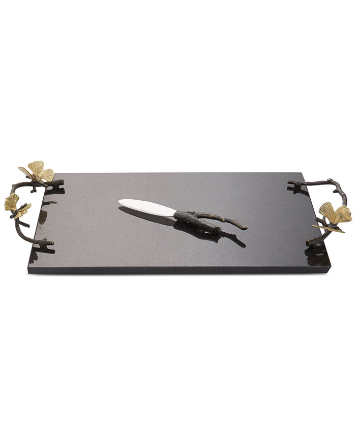 Michael Aram Butterfly Ginkgo Cheeseboard and Knife Set