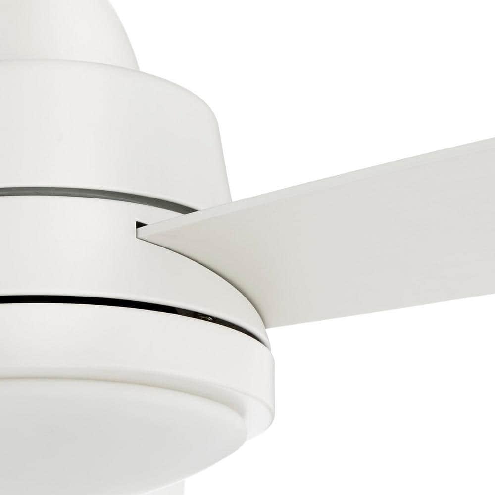 Hampton Bay Caprice 52 in Integrated LED Indoor Matte White Ceiling Fan with Light Kit and Remote Control