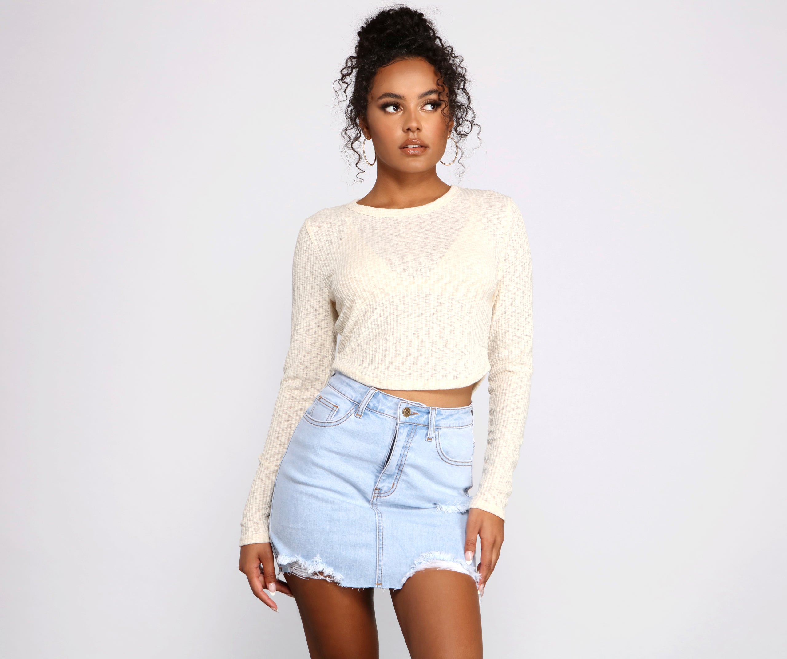 Thinking About You Ribbed Crop Top