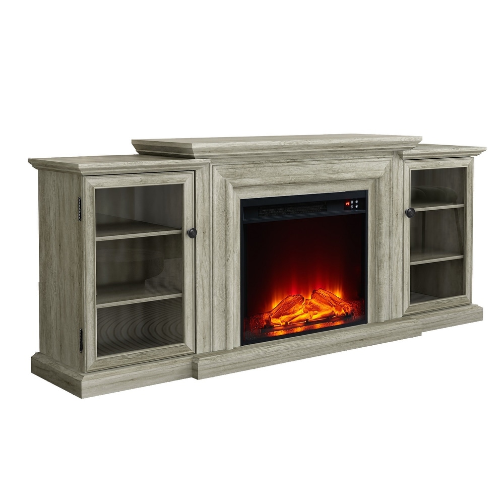 Farmhouse TV Stand with Fireplace   70\