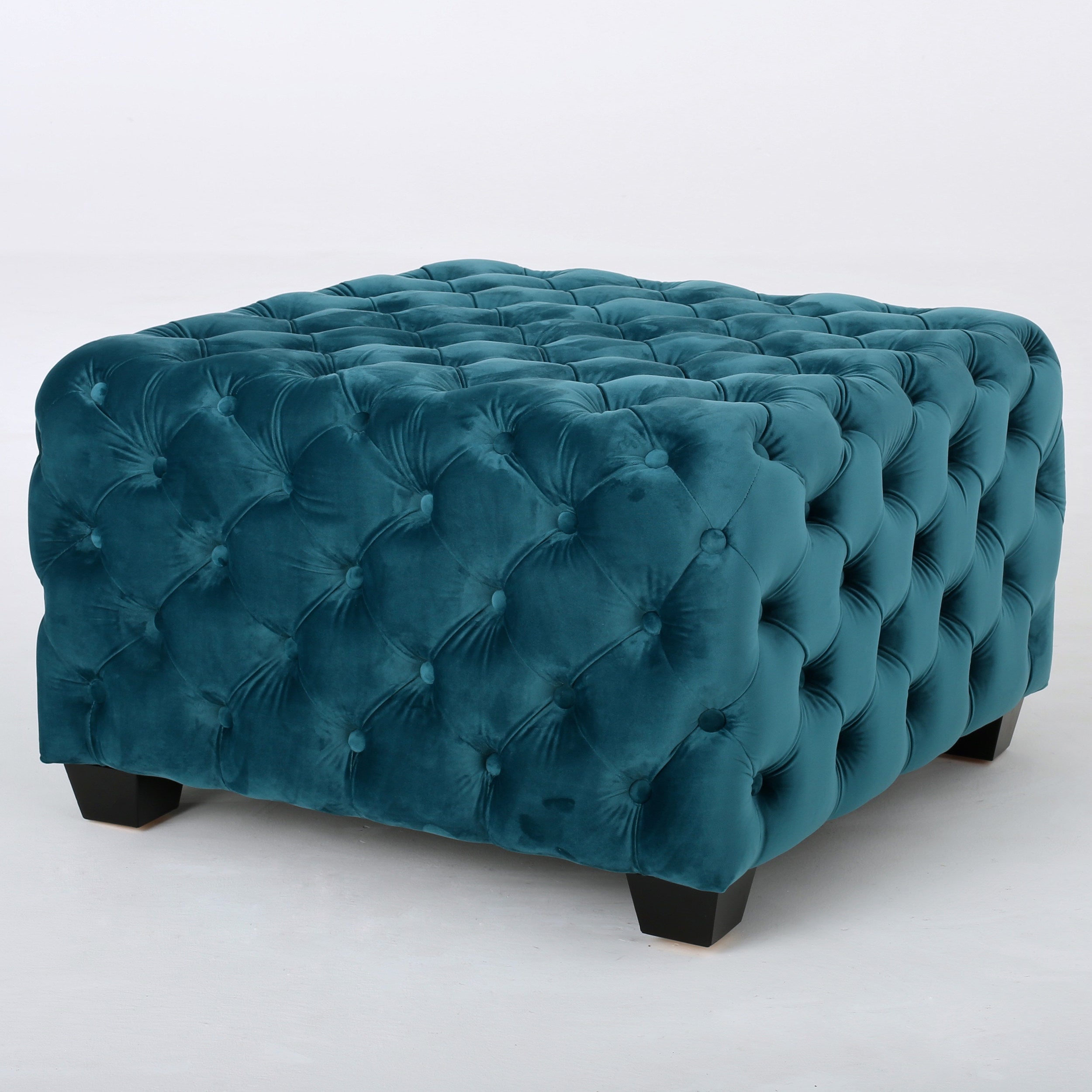 Provence Tufted New Velvet Fabric Ottoman Pouf