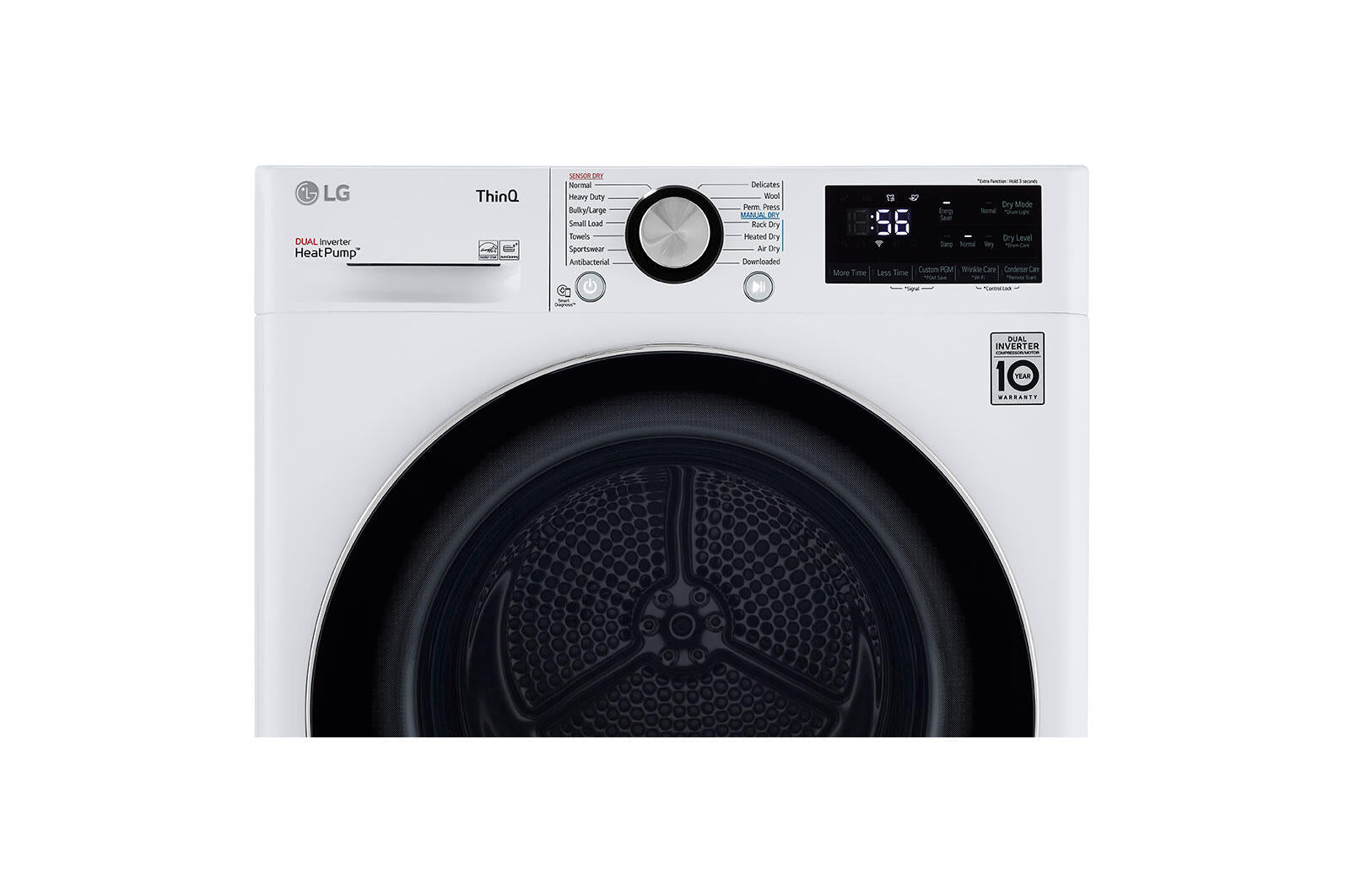 Lg DLHC1455W 4.2 Cu.Ft. Smart Wi-Fi Enabled Compact Front Load Dryer With Dual Inverter Heatpump™ Technology