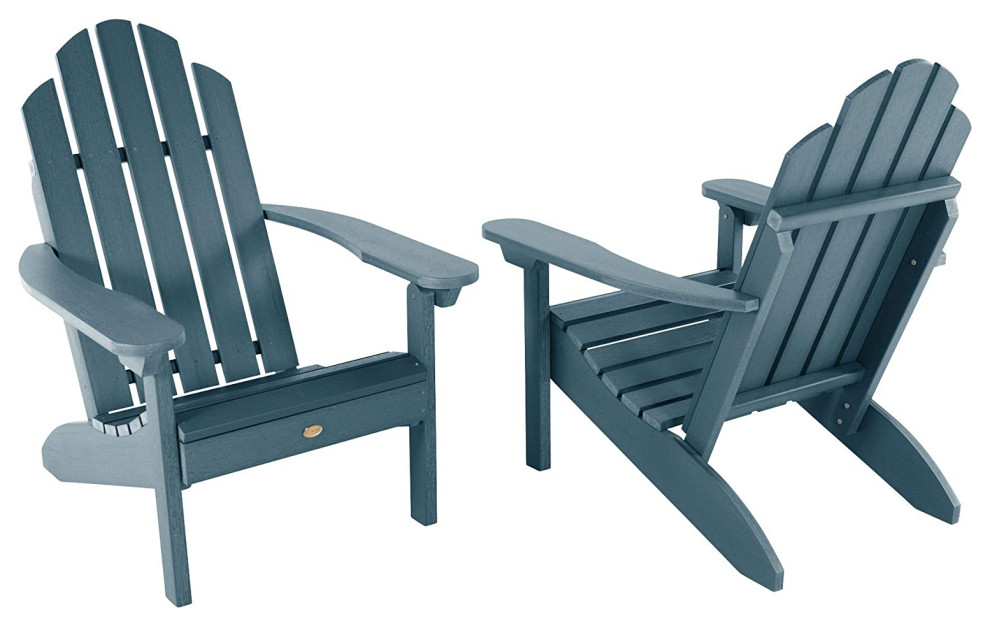 Set of 2 Adirondack Chair  Comfortable Seat With Straight Arms   Contemporary   Adirondack Chairs   by Decor Love  Houzz