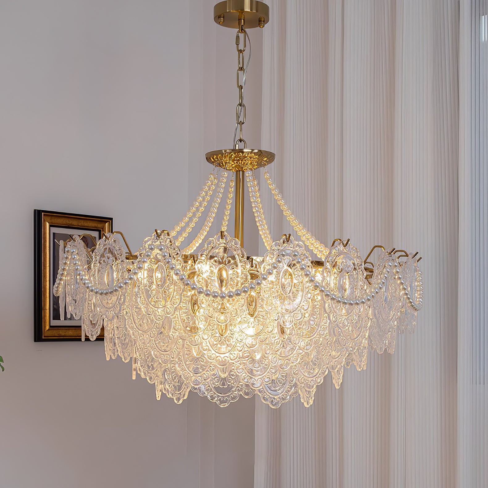 Pearls Glass Chandelier