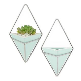 Arcadia Garden Products Diamond 6 in. x 10 in. Mint Matte Ceramic Wall Planter WP36M