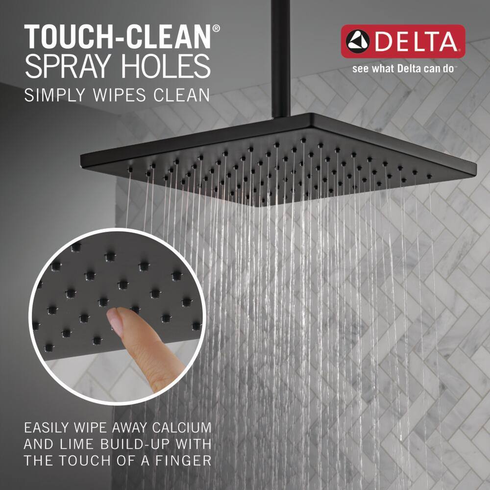 Delta 1-Spray Patterns 1.75 GPM 11.75 in. Wall Mount Fixed Shower Head in Matte Black 52159-BL