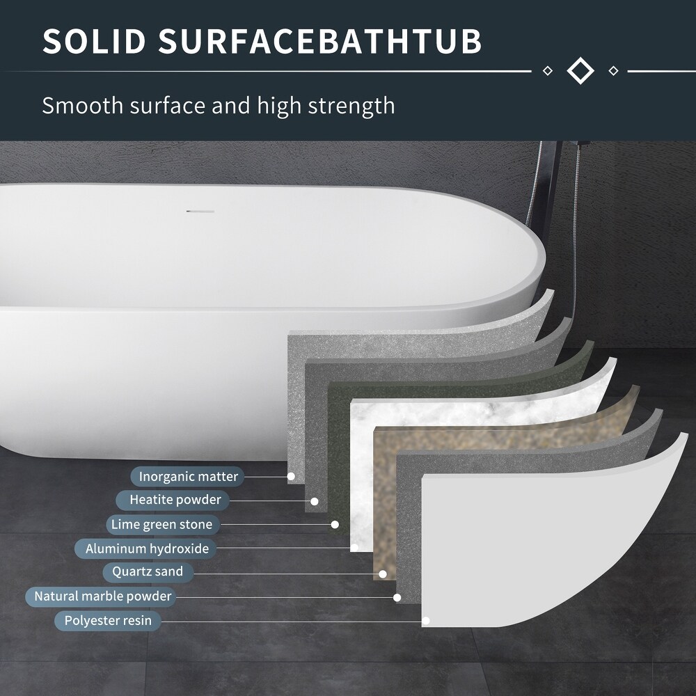 CLOVIS Solid Surface Freestanding Bathtub 67\