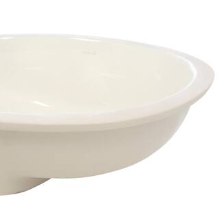 KOHLER Caxton Vitreous China Undermount Bathroom Sink with Overflow Drain in Biscuit with Overflow Drain K-2210-96