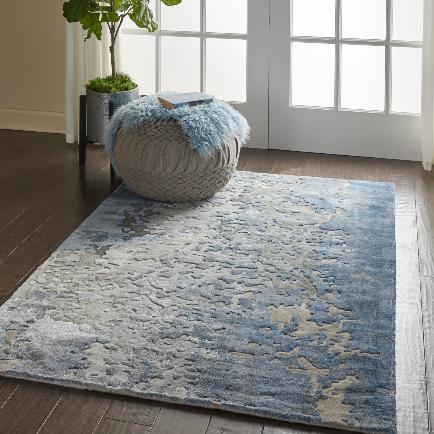 Prismatic Denim Modern Rug