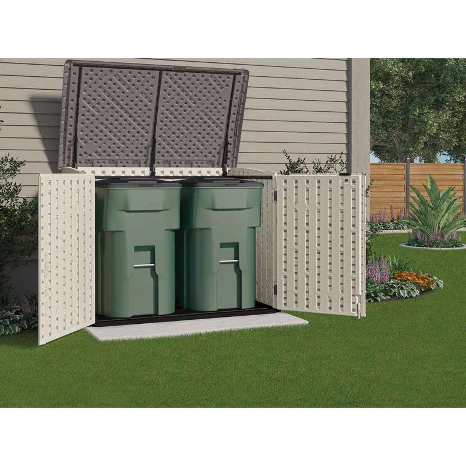 Suncast The Stow-Away 6 ft. x 4 ft. Resin Horizontal Pent Storage Shed with Floor Kit