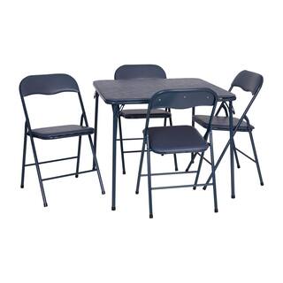 Carnegy Avenue 5-Piece Navy Folding Card Table and Chair Set CGA-JB-500009-NA-HD